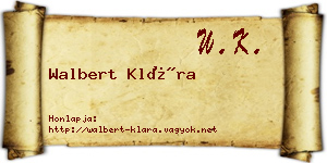 Walbert Klára névjegykártya
